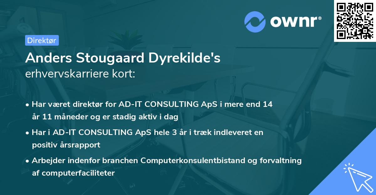 Anders Stougaard Dyrekilde's erhvervskarriere kort