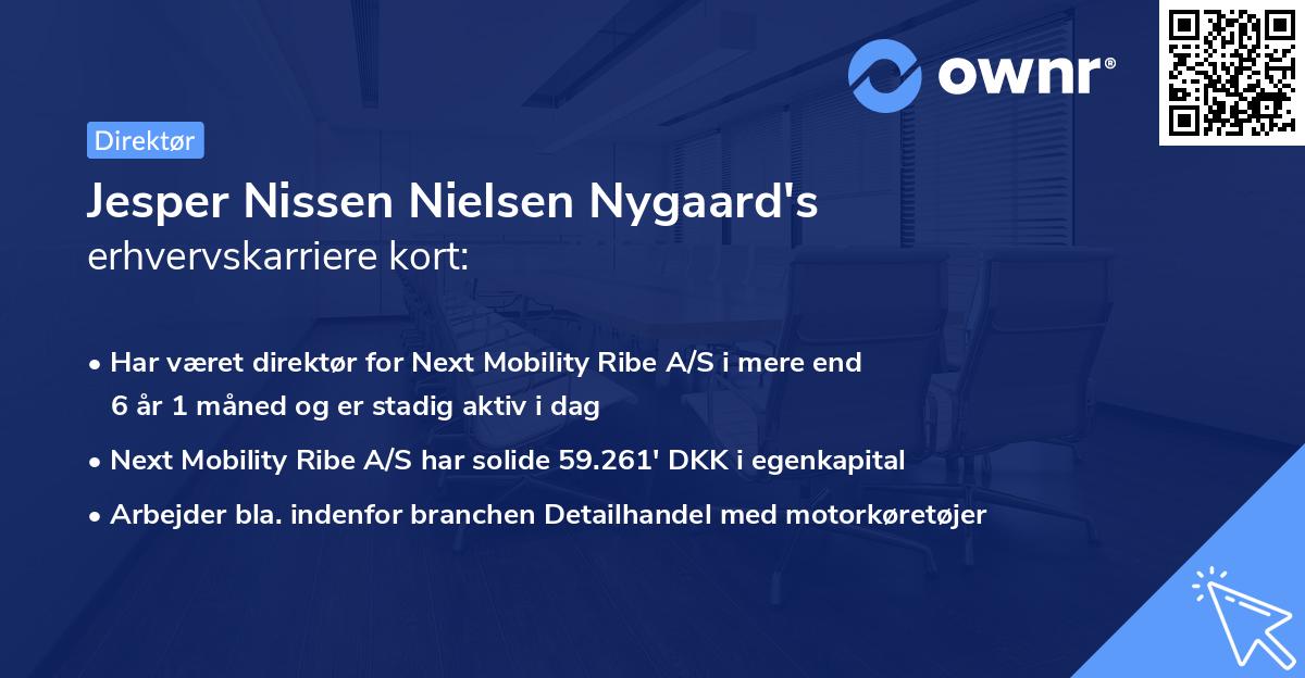Jesper Nissen Nielsen Nygaard's erhvervskarriere kort
