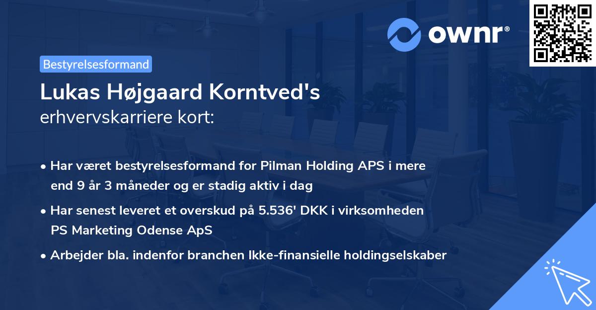 Lukas Højgaard Korntved's erhvervskarriere kort
