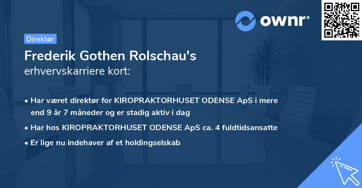 Frederik Gothen Rolschau's erhvervskarriere kort