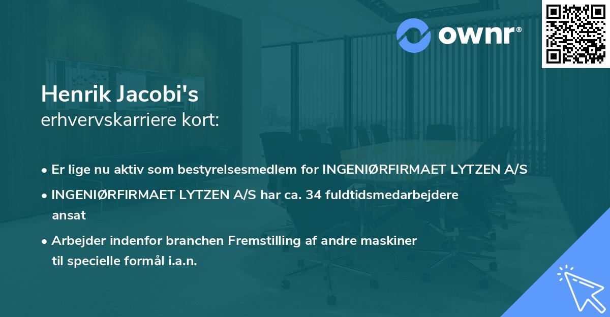 Henrik Jacobi's erhvervskarriere kort
