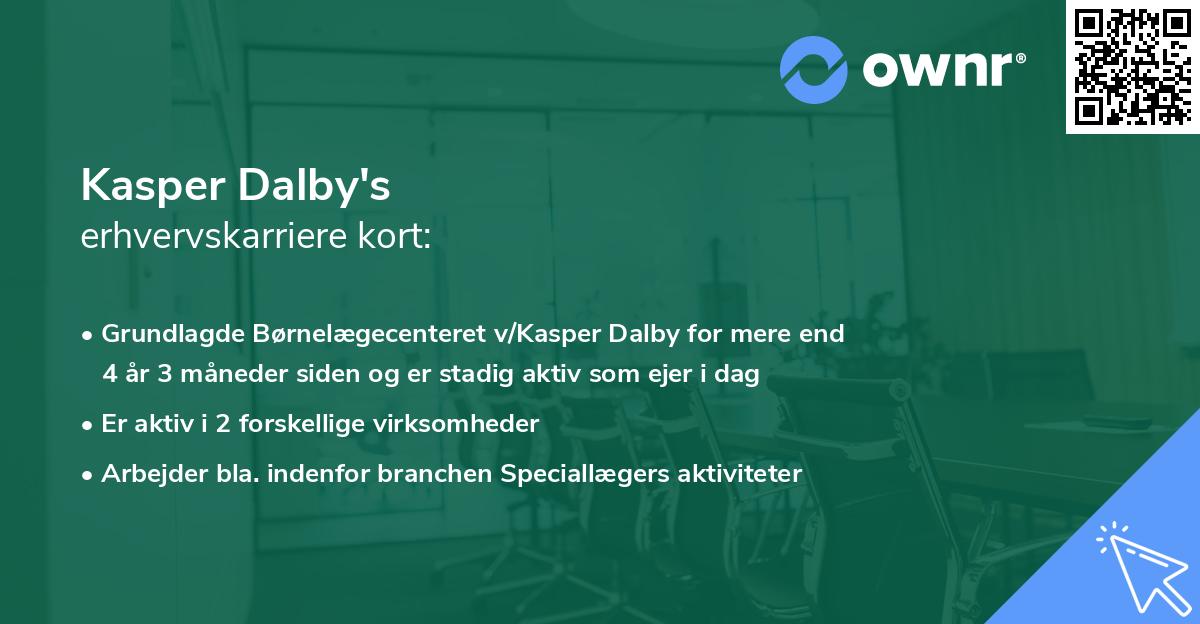 Kasper Dalby's erhvervskarriere kort