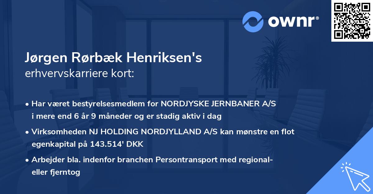 Jørgen Rørbæk Henriksen's erhvervskarriere kort