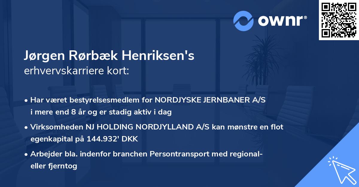 Jørgen Rørbæk Henriksen's erhvervskarriere kort