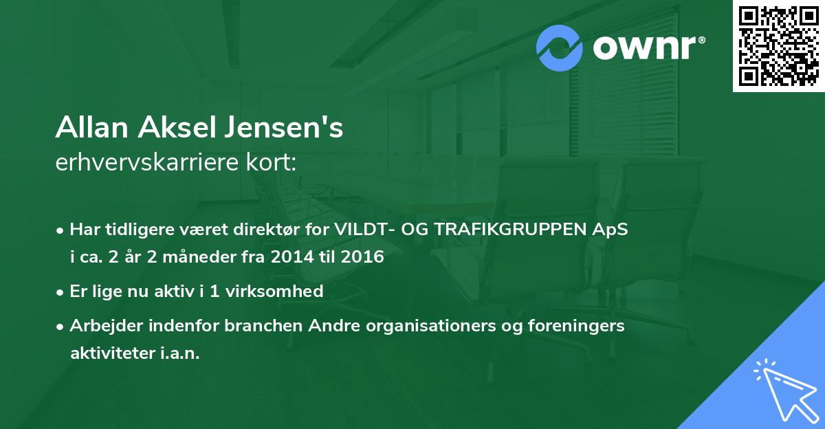 Allan Aksel Jensen's erhvervskarriere kort