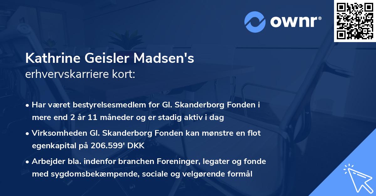 Kathrine Geisler Madsen's erhvervskarriere kort