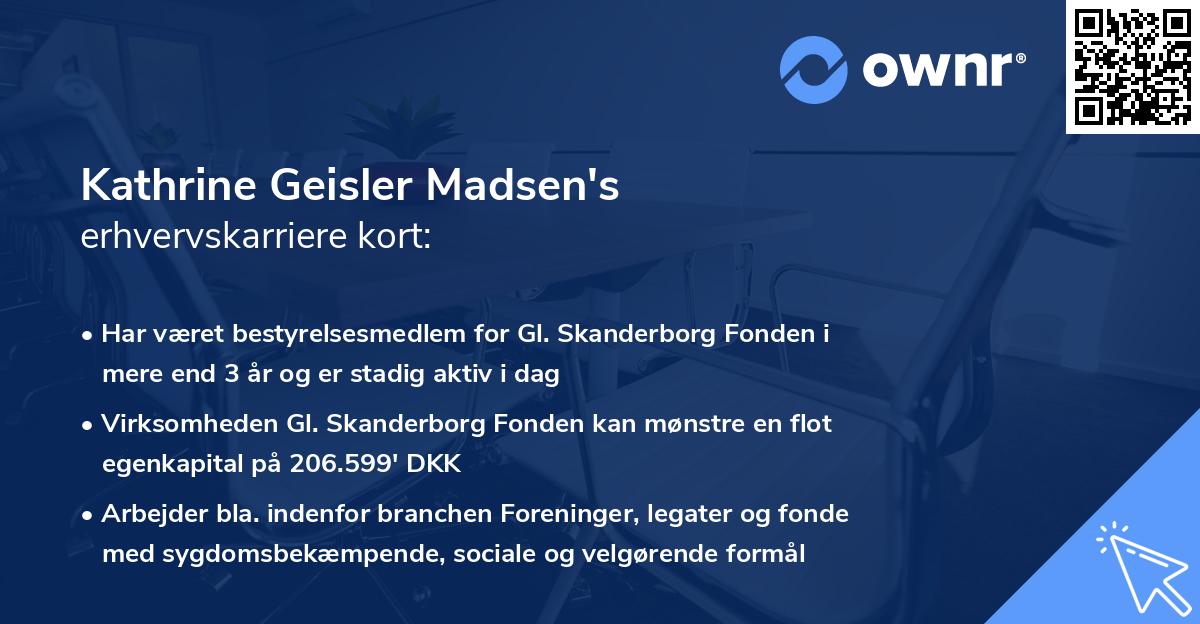 Kathrine Geisler Madsen's erhvervskarriere kort