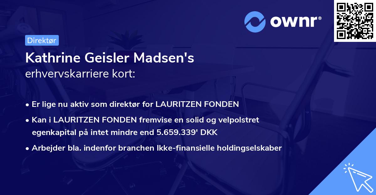 Kathrine Geisler Madsen's erhvervskarriere kort