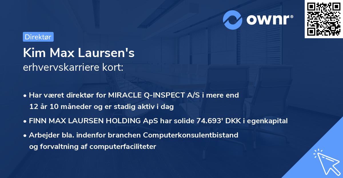 Kim Max Laursen's erhvervskarriere kort