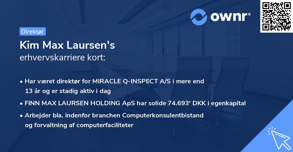 Kim Max Laursen's erhvervskarriere kort