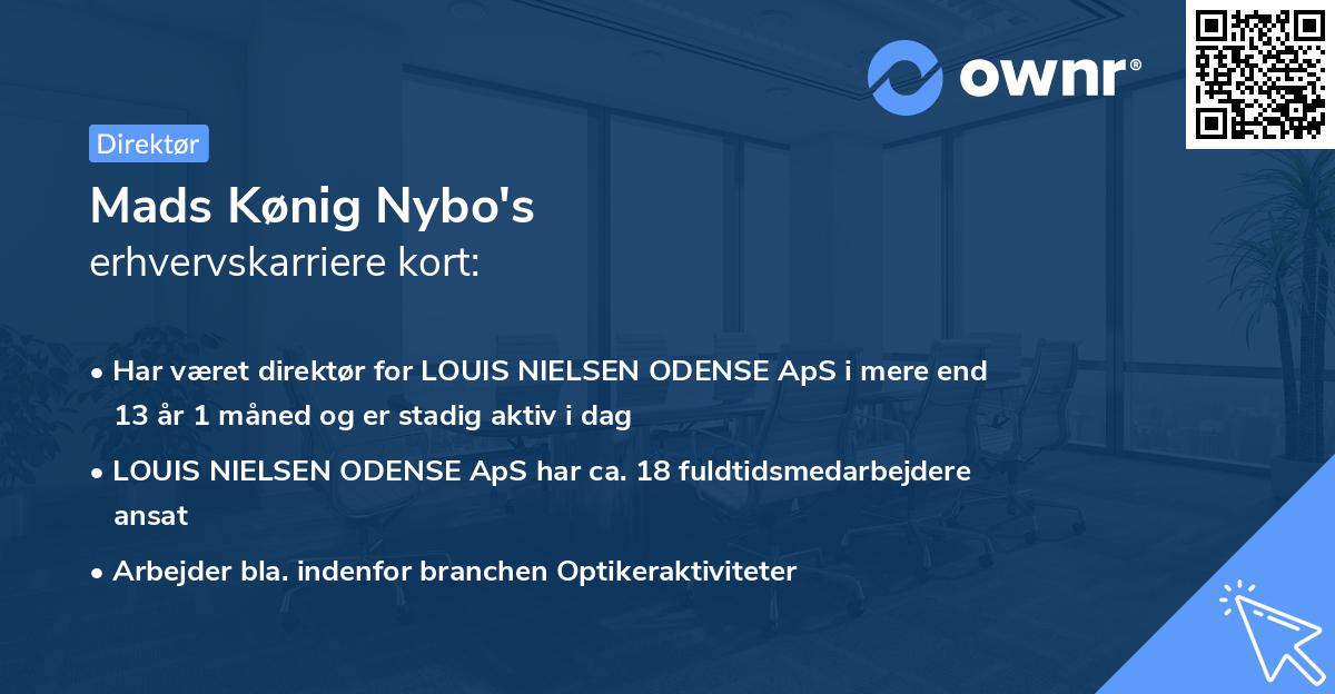 Mads Kønig Nybo's erhvervskarriere kort