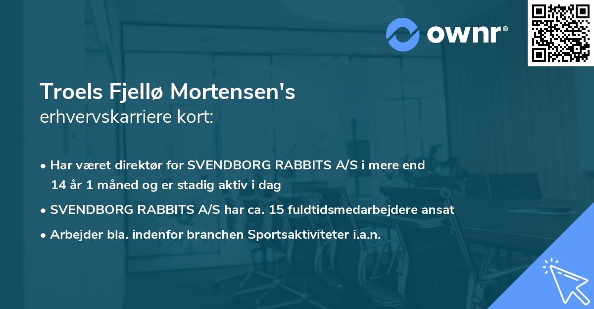 Troels Fjellø Mortensen's erhvervskarriere kort