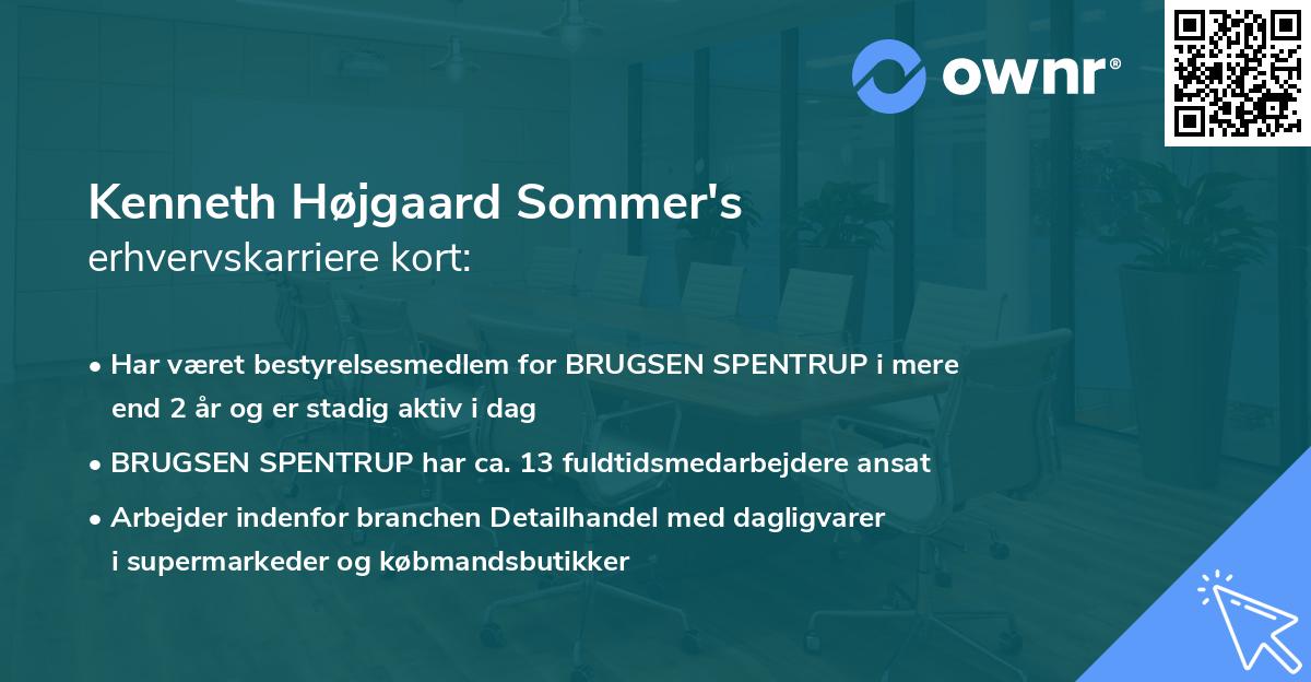 Kenneth Højgaard Sommer's erhvervskarriere kort