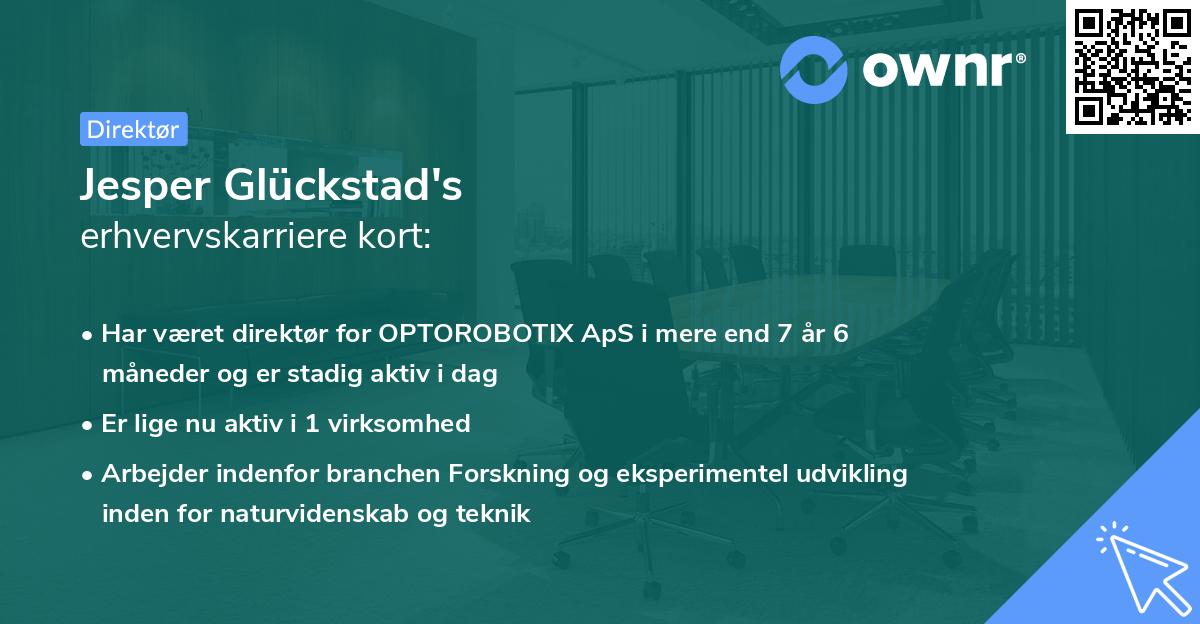 Jesper Glückstad's erhvervskarriere kort