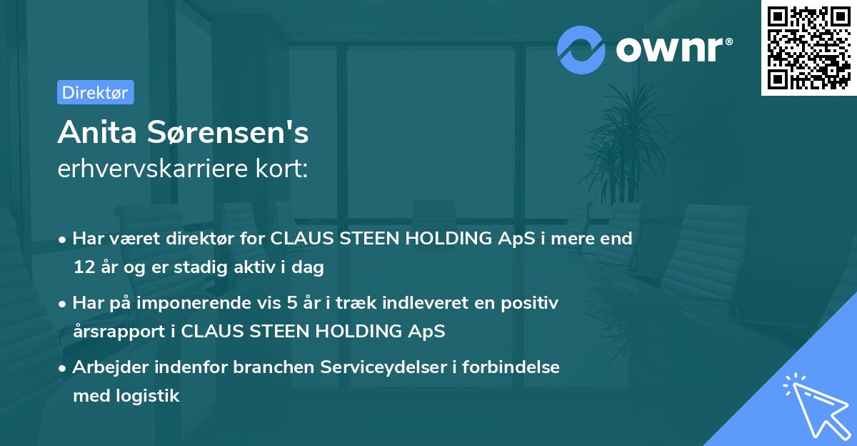 Anita Sørensen's erhvervskarriere kort