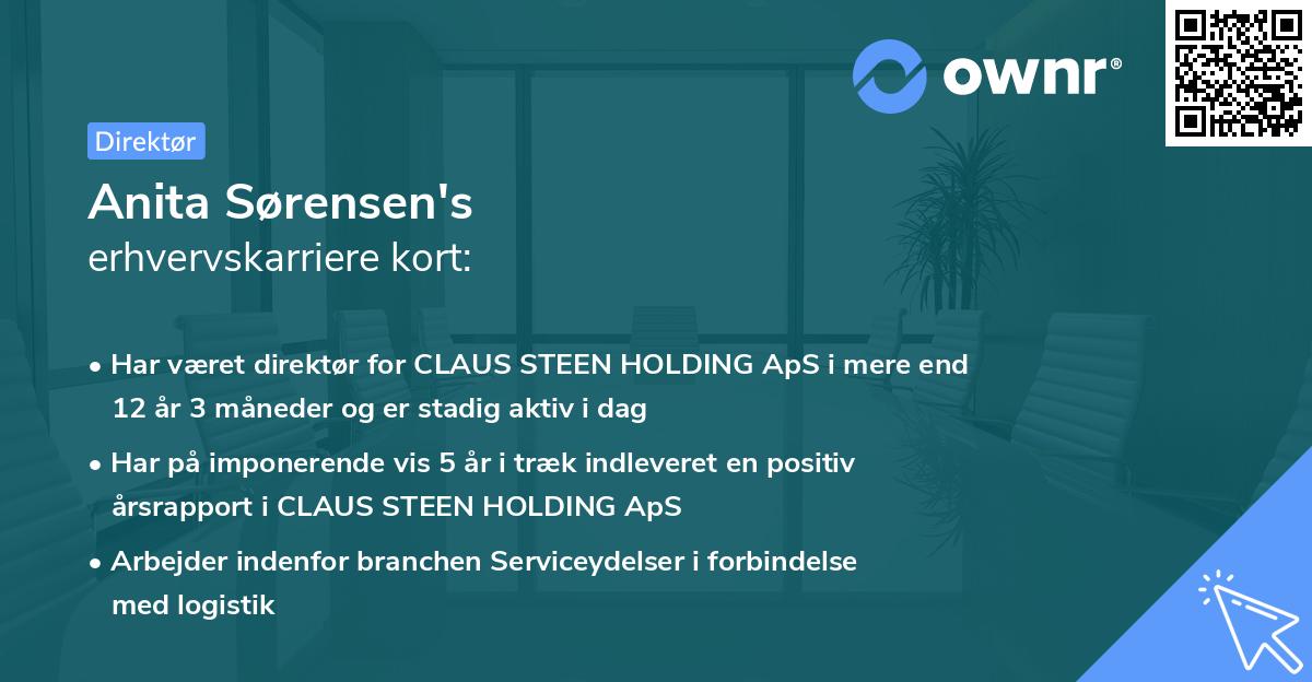 Anita Sørensen's erhvervskarriere kort