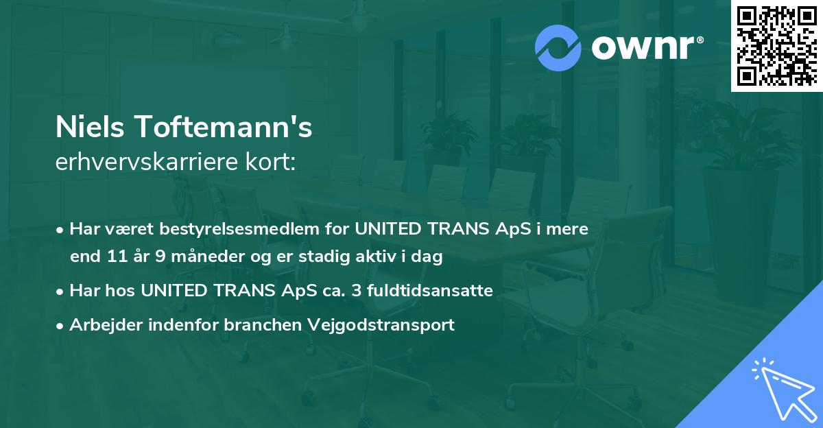 Niels Toftemann's erhvervskarriere kort