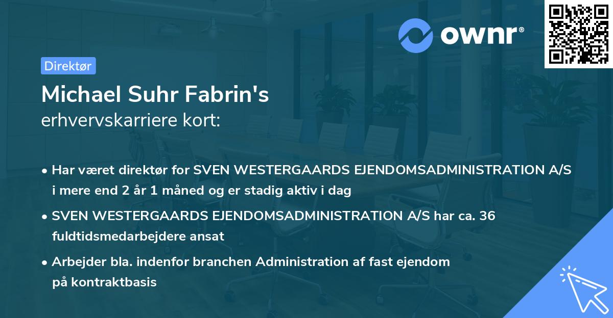 Michael Suhr Fabrin's erhvervskarriere kort