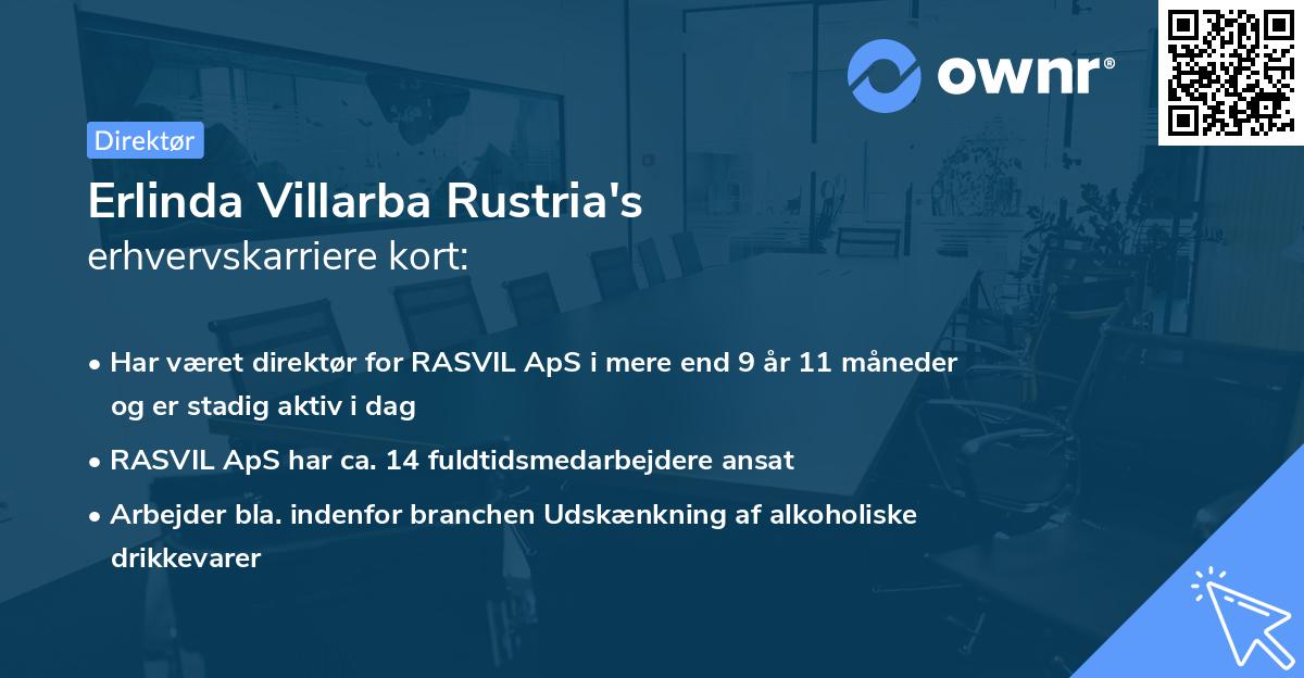 Erlinda Villarba Rustria's erhvervskarriere kort