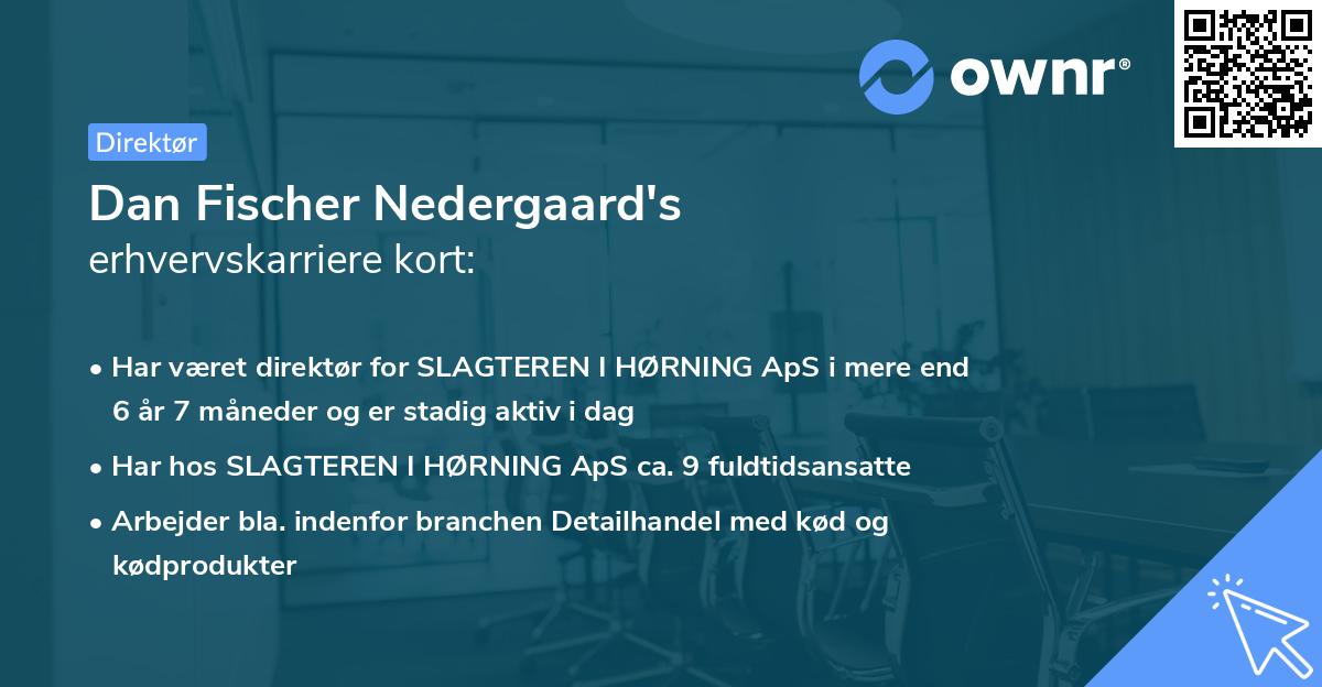 Dan Fischer Nedergaard's erhvervskarriere kort