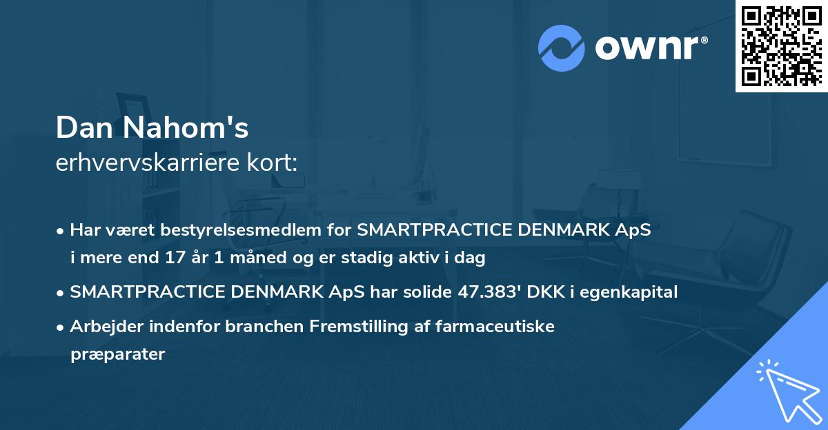 Dan Nahom's erhvervskarriere kort
