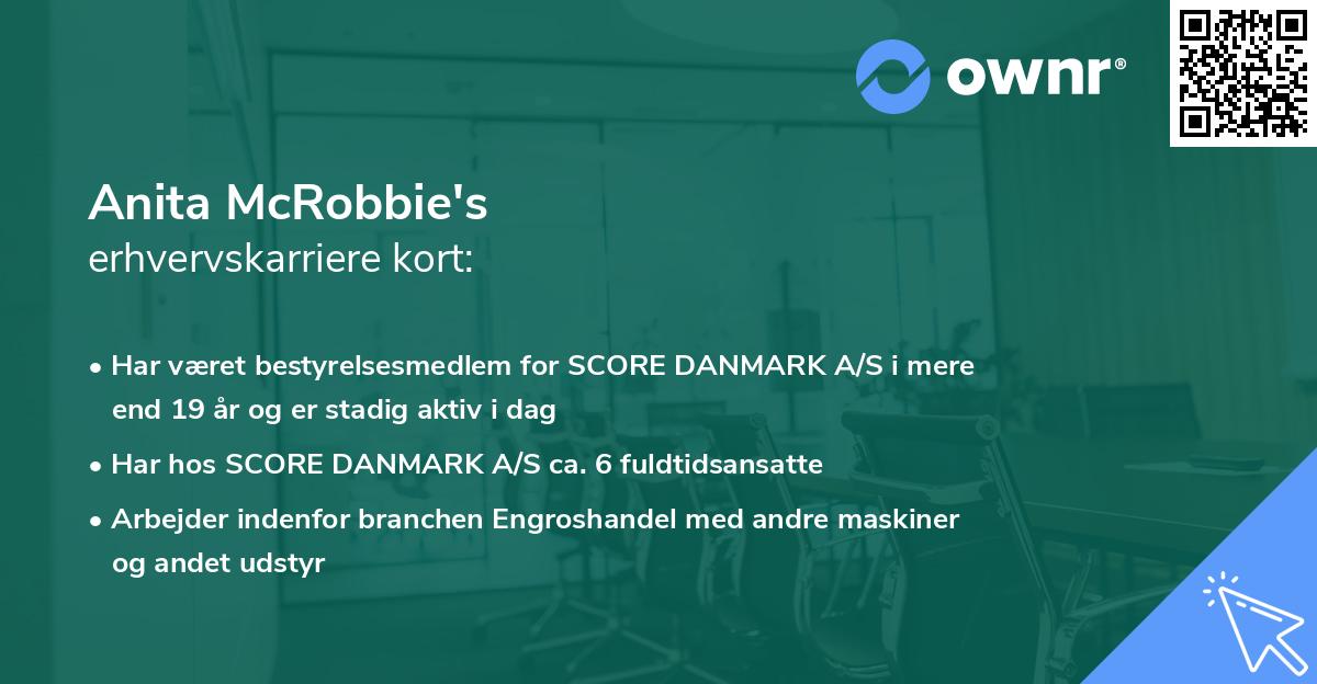 Anita McRobbie's erhvervskarriere kort