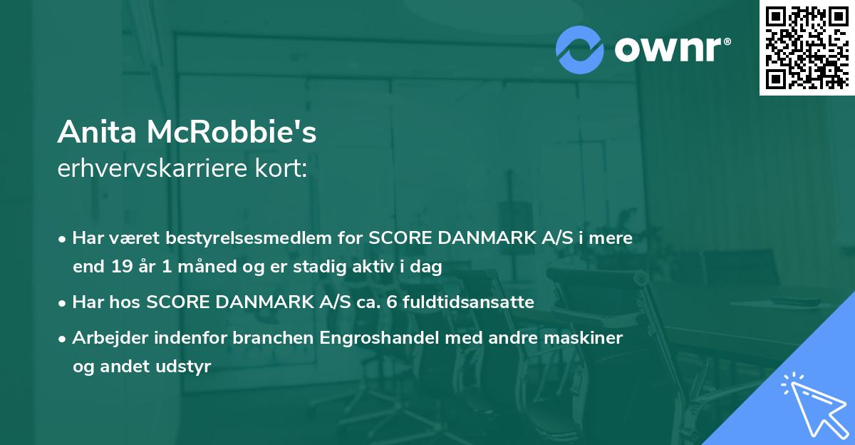 Anita McRobbie's erhvervskarriere kort