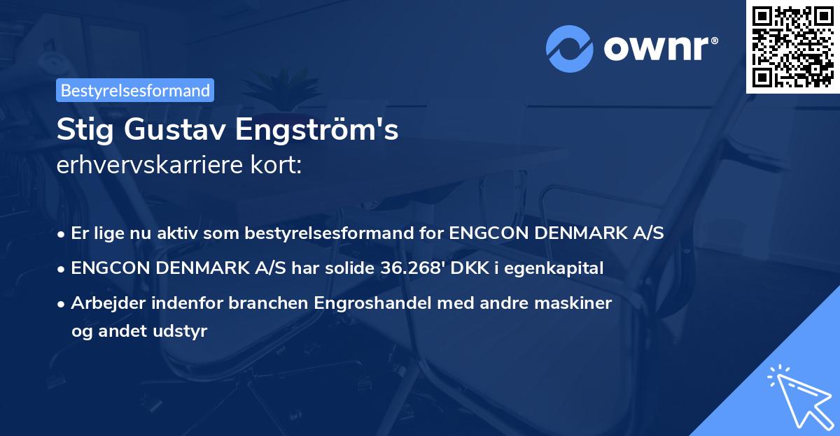 Stig Gustav Engström's erhvervskarriere kort