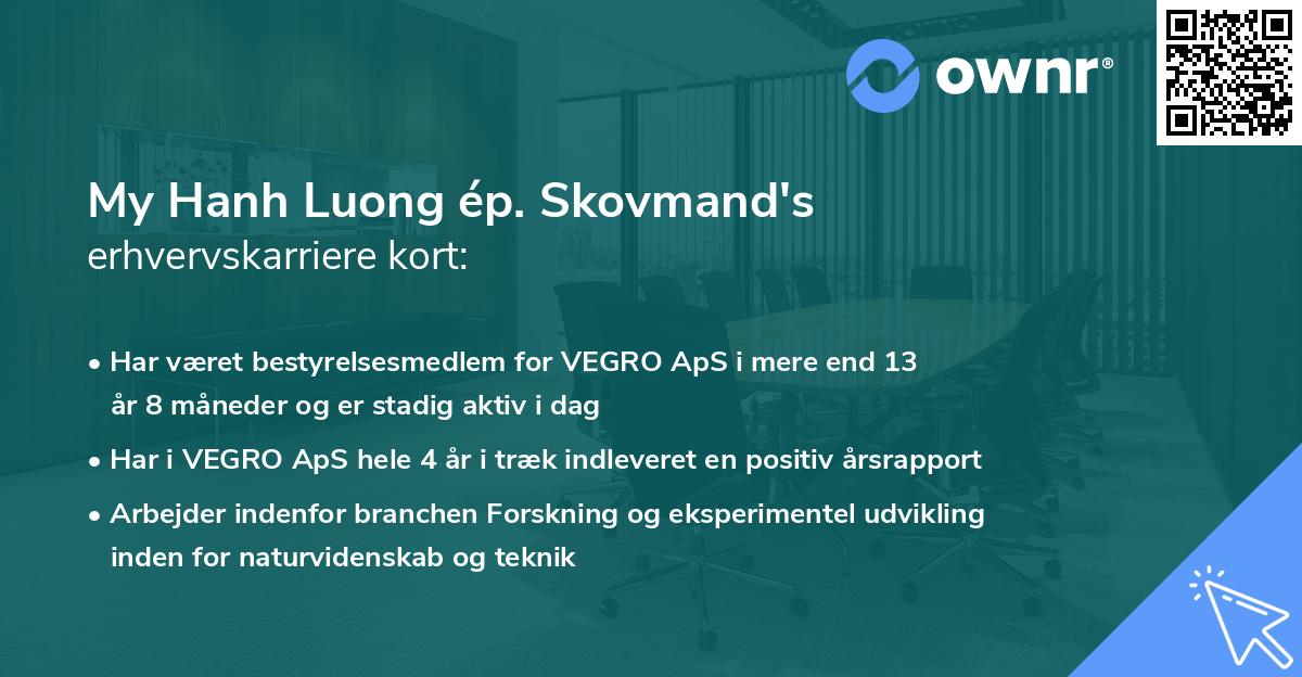 My Hanh Luong ép. Skovmand's erhvervskarriere kort