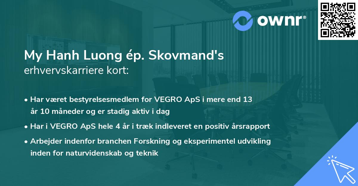 My Hanh Luong ép. Skovmand's erhvervskarriere kort