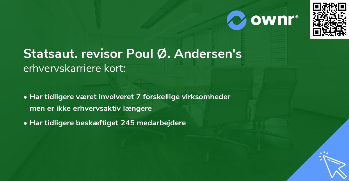 Statsaut. revisor Poul Ø. Andersen's erhvervskarriere kort