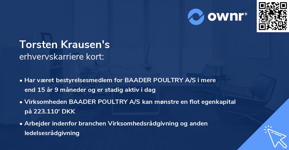 Torsten Krausen's erhvervskarriere kort