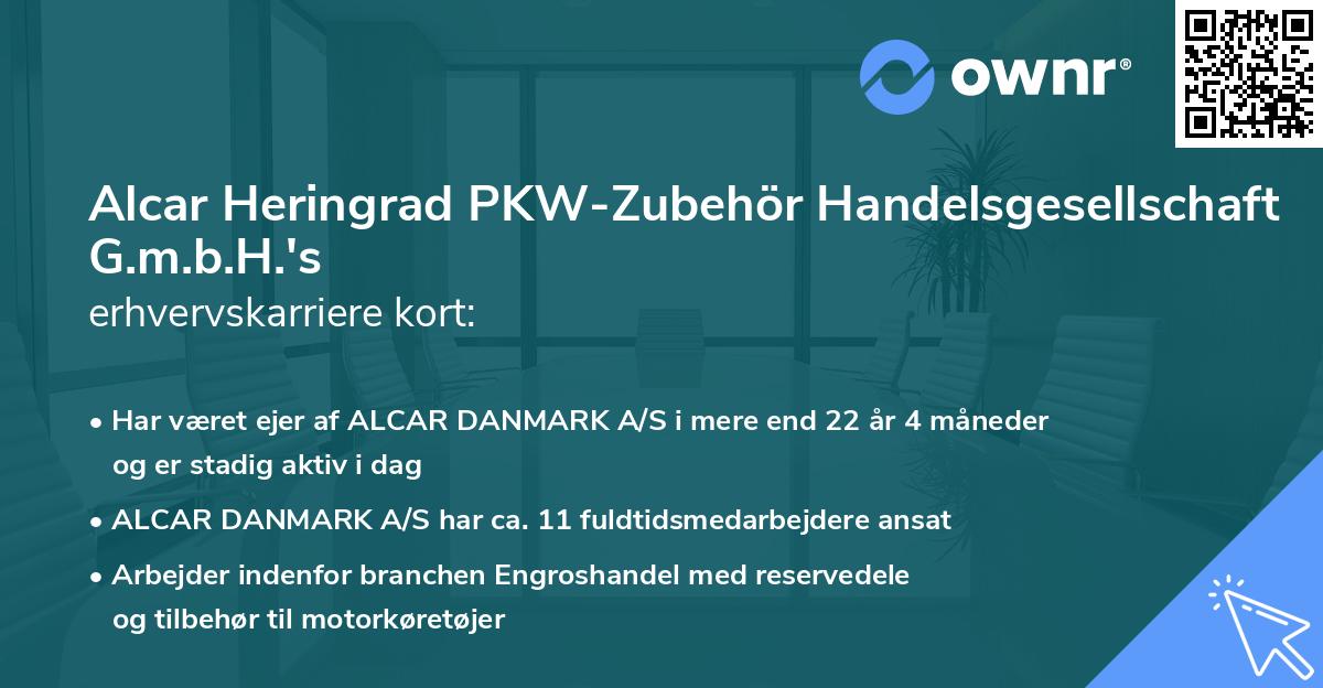 Alcar Heringrad PKW-Zubehör Handelsgesellschaft G.m.b.H.'s erhvervskarriere kort