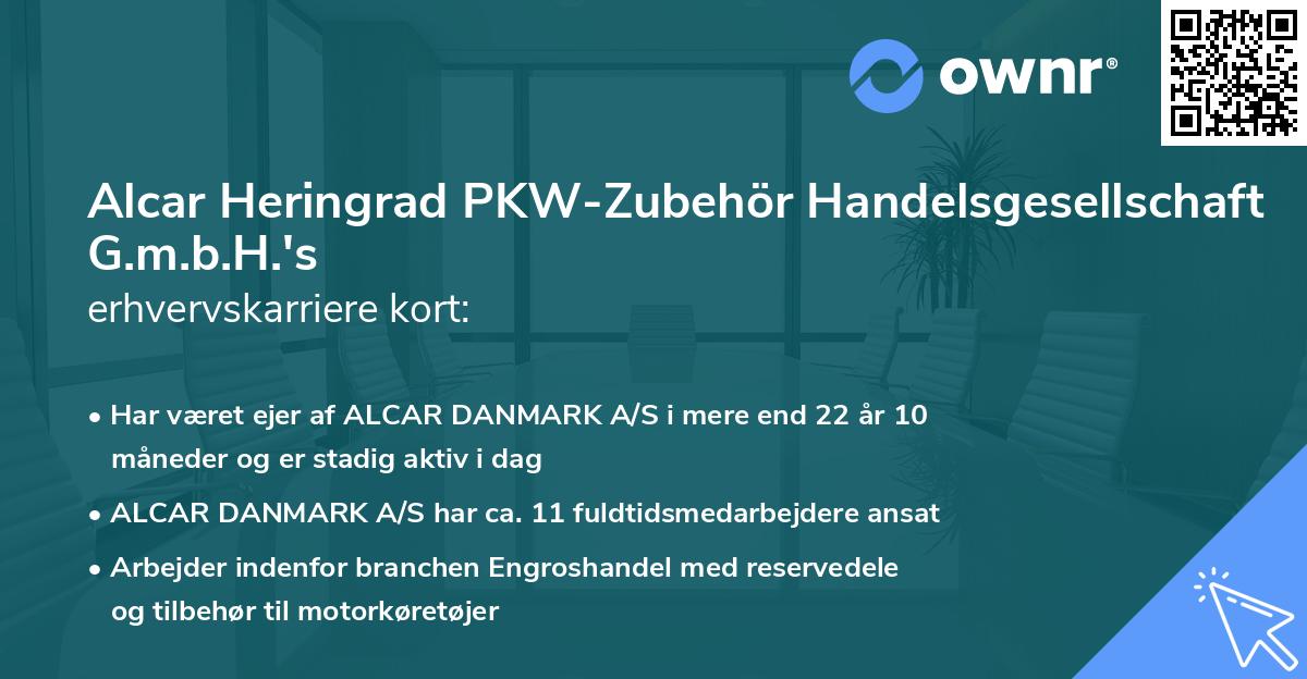 Alcar Heringrad PKW-Zubehör Handelsgesellschaft G.m.b.H.'s erhvervskarriere kort