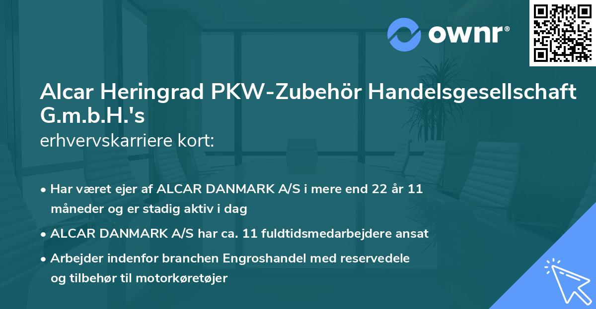 Alcar Heringrad PKW-Zubehör Handelsgesellschaft G.m.b.H.'s erhvervskarriere kort