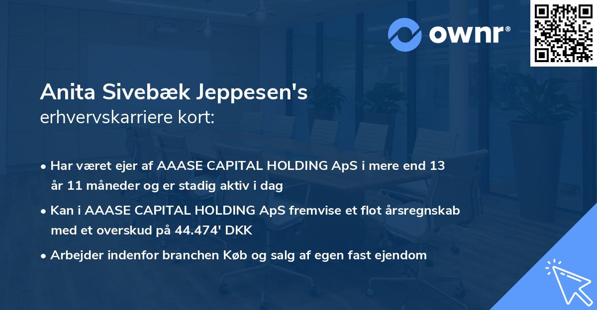 Anita Sivebæk Jeppesen's erhvervskarriere kort