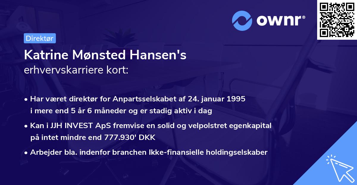 Katrine Mønsted Hansen's erhvervskarriere kort