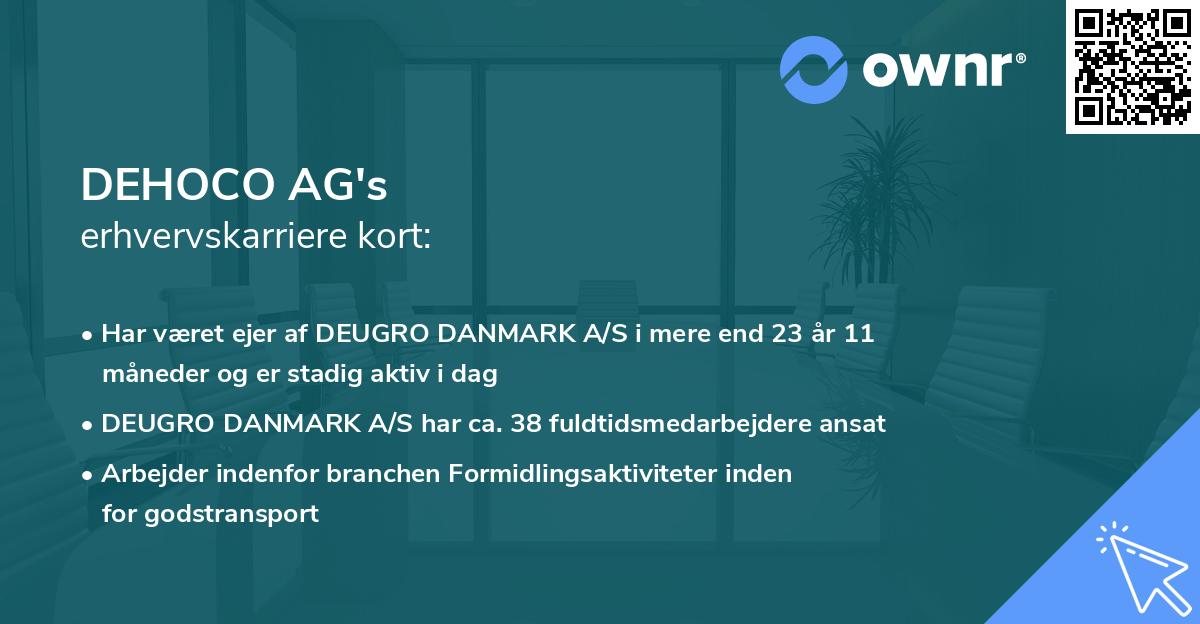 DEHOCO AG's erhvervskarriere kort