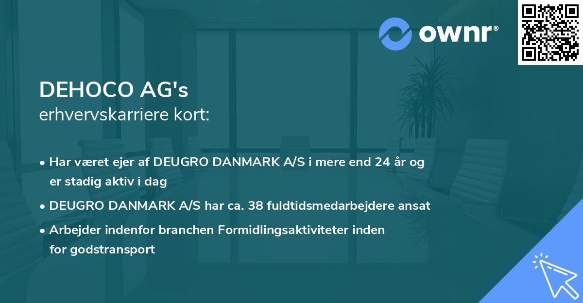 DEHOCO AG's erhvervskarriere kort