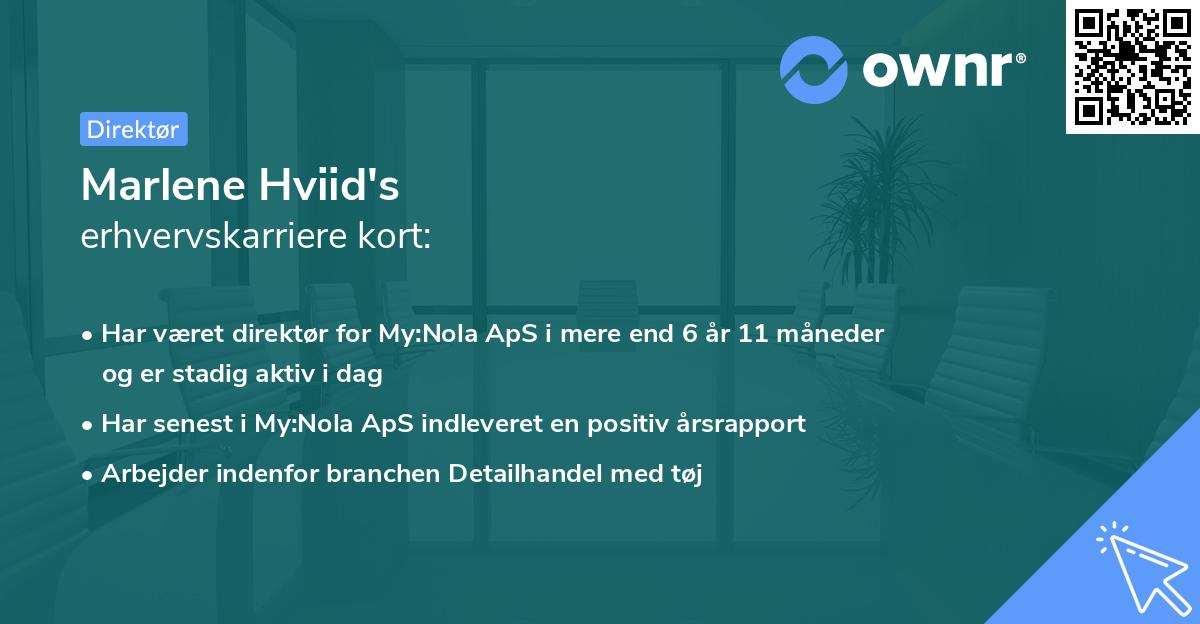 Marlene Hviid's erhvervskarriere kort