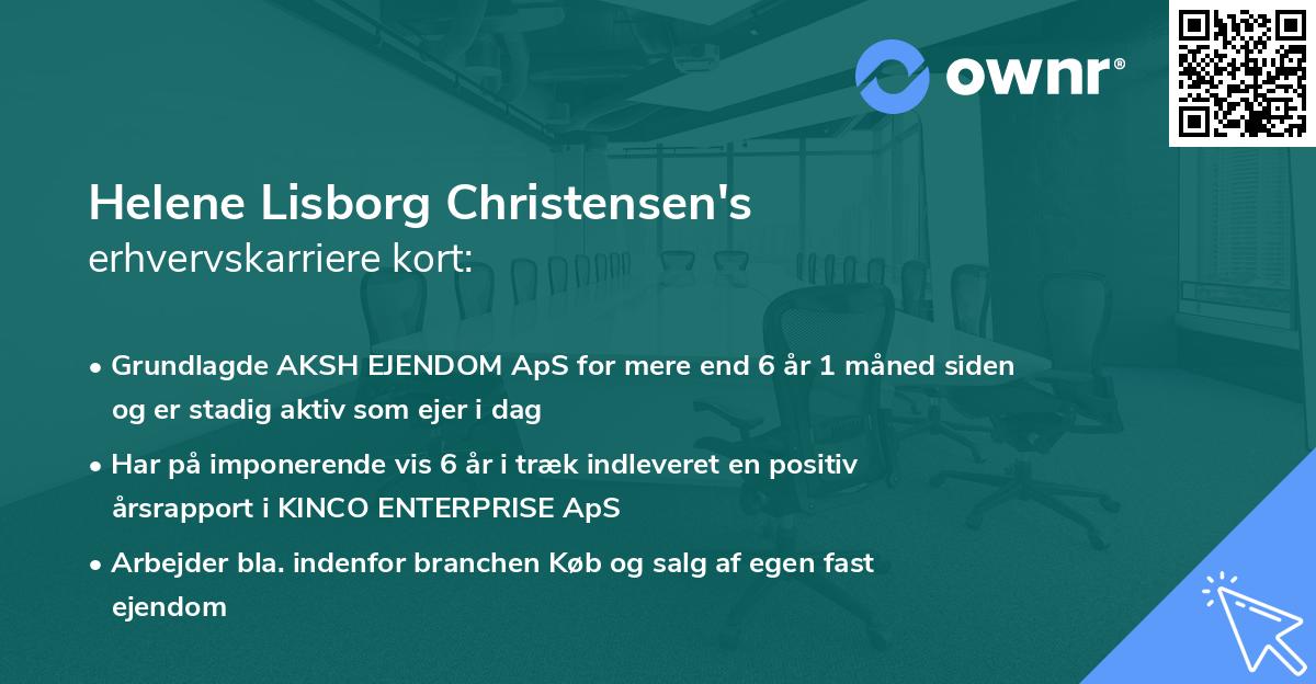 Helene Lisborg Christensen's erhvervskarriere kort