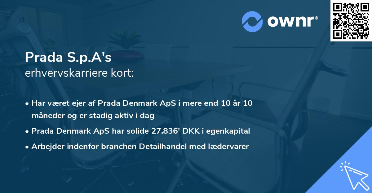 Prada S.p.A's erhvervskarriere kort