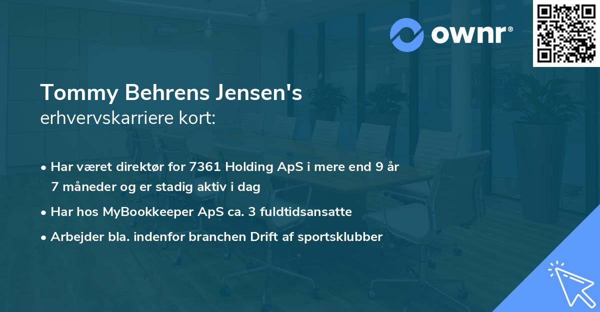 Tommy Behrens Jensen's erhvervskarriere kort