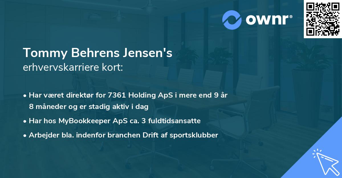 Tommy Behrens Jensen's erhvervskarriere kort