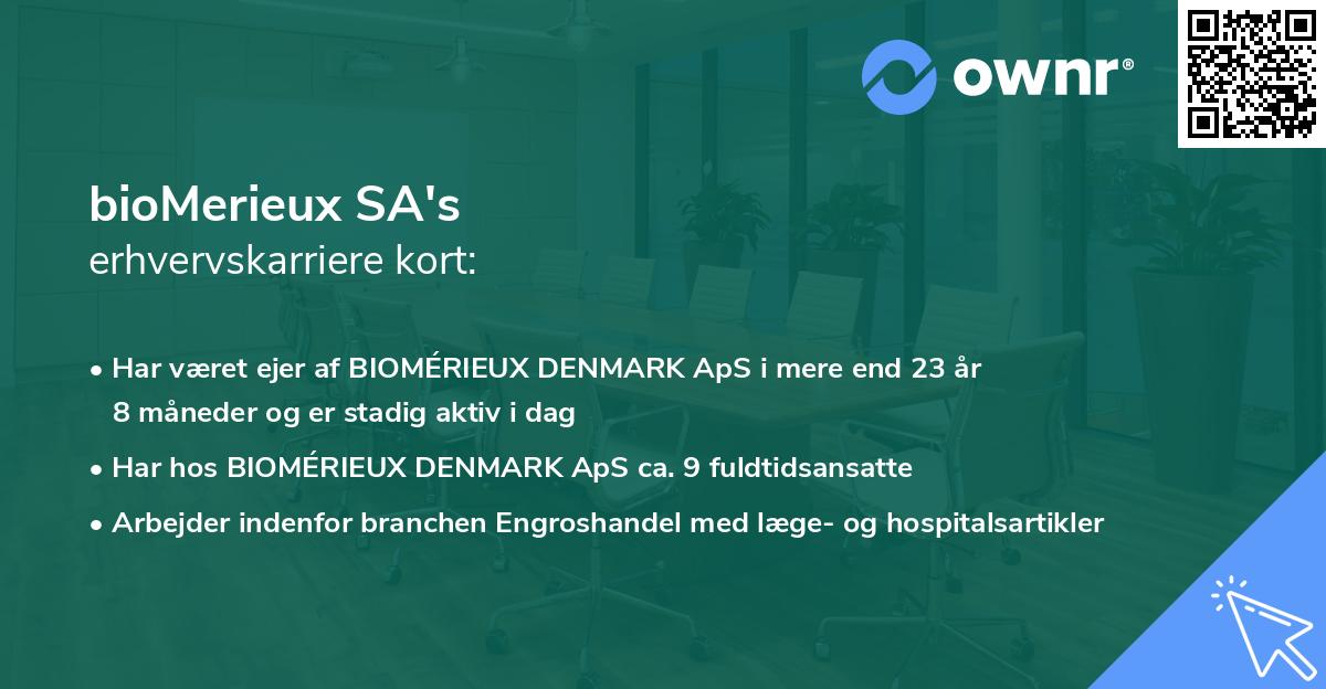 bioMerieux SA's erhvervskarriere kort