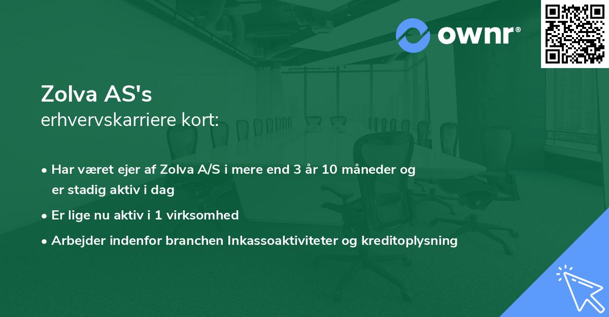 Zolva AS's erhvervskarriere kort