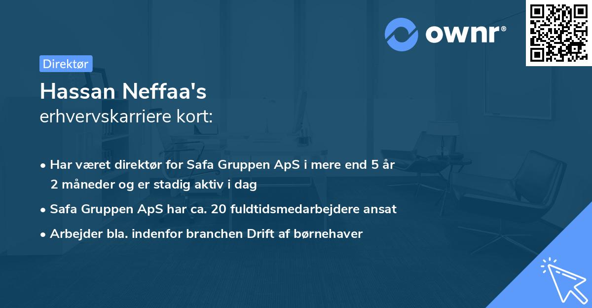 Hassan Neffaa's erhvervskarriere kort