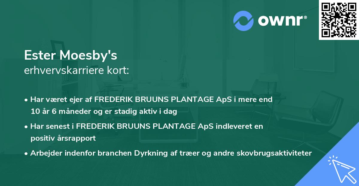Ester Moesby's erhvervskarriere kort