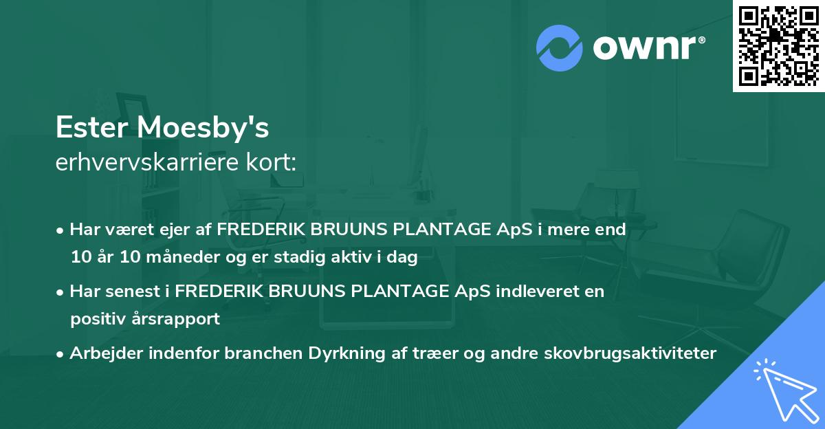 Ester Moesby's erhvervskarriere kort