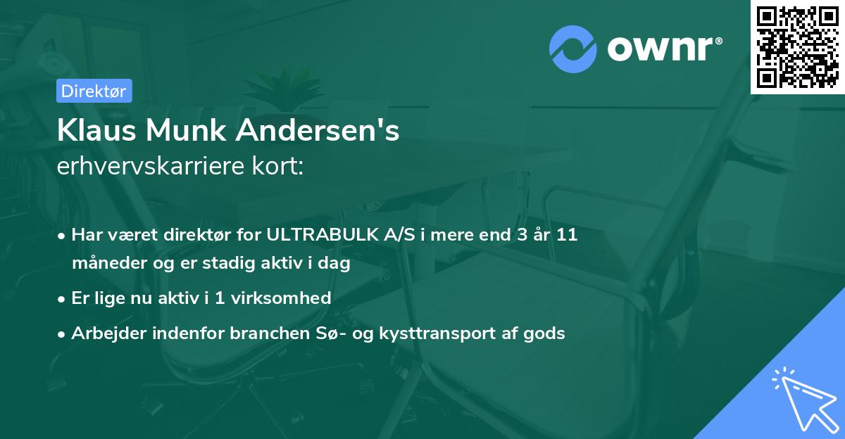 Klaus Munk Andersen's erhvervskarriere kort